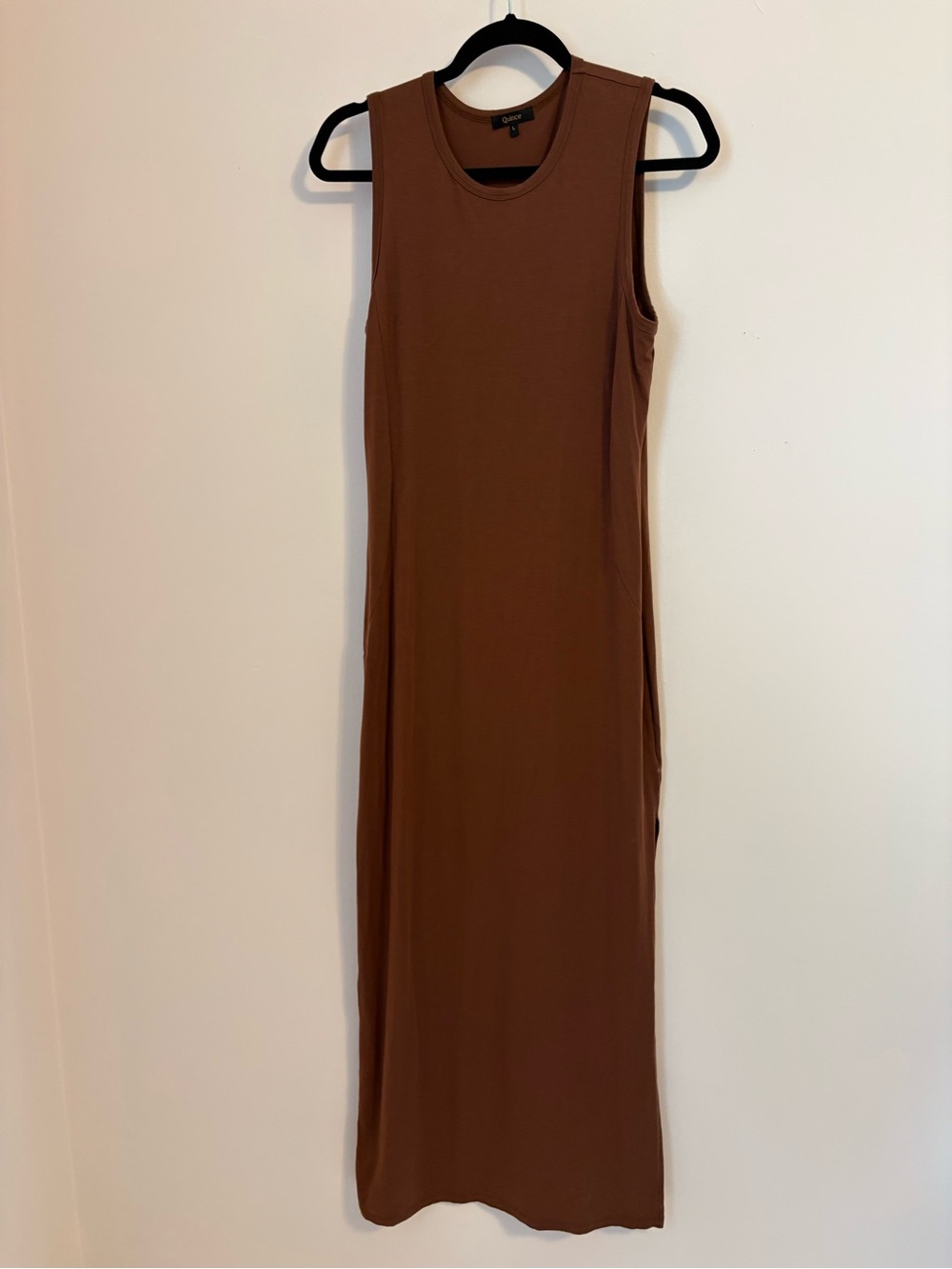 Quince Brown Sleeveless Maxi Dress with Side Slit - Picture 2 of 8